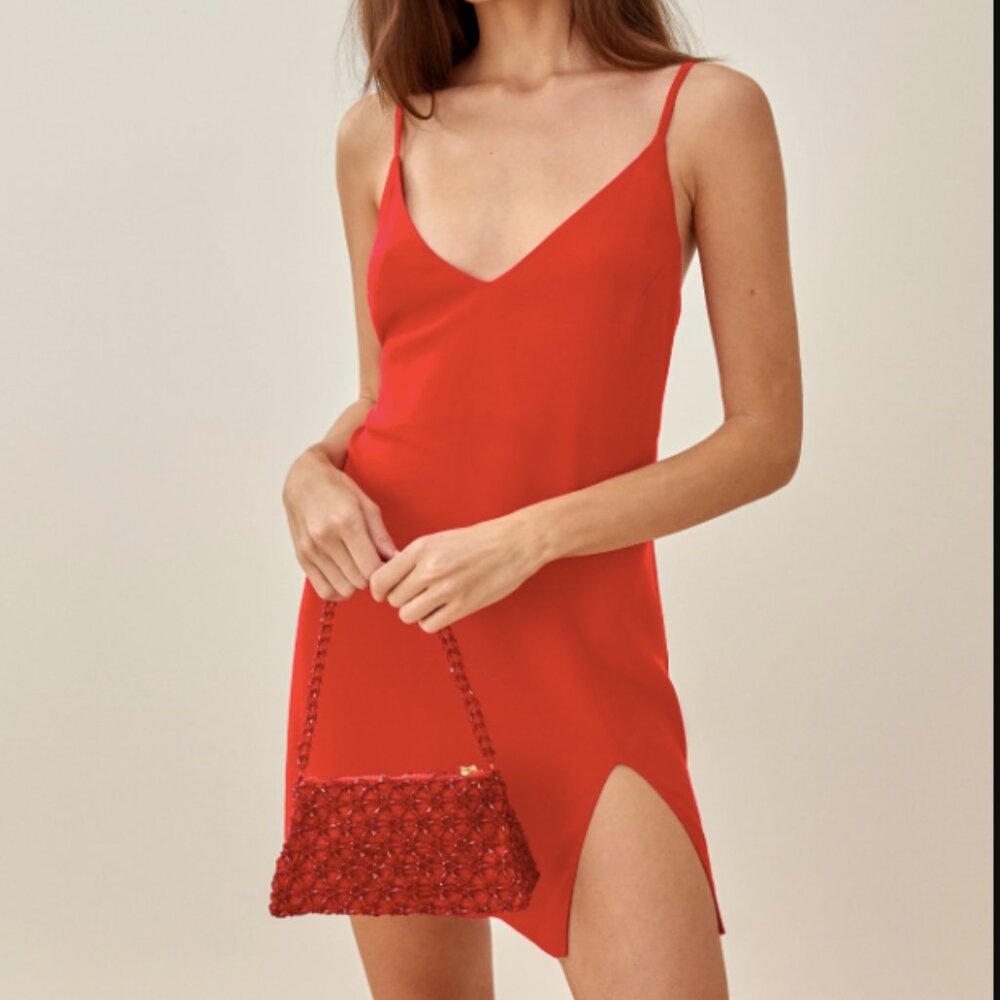 Reformation Red Slip Mini Dress